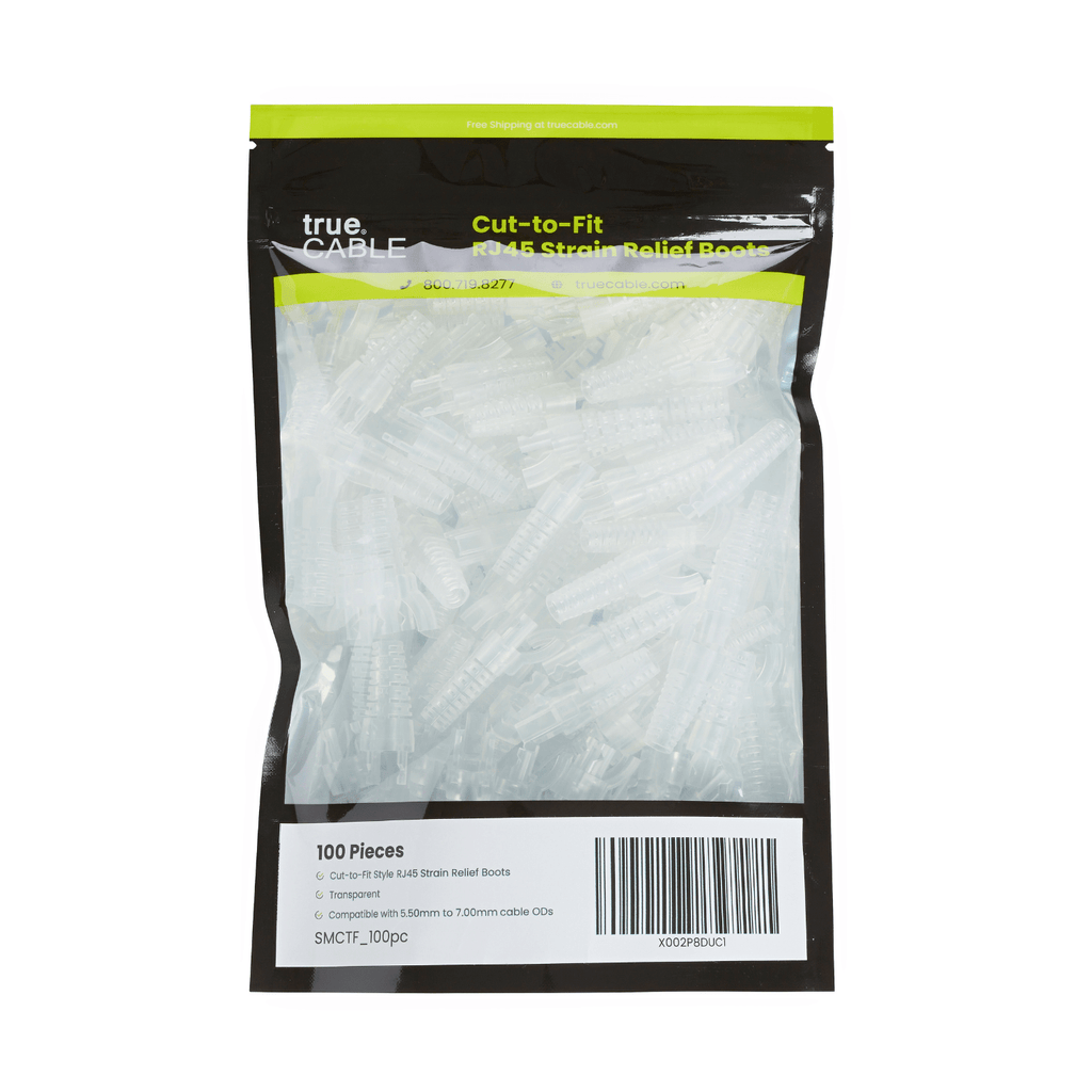 Cut-to-Fit RJ45 Strain Relief Boot | Small | 100pc | Packaging