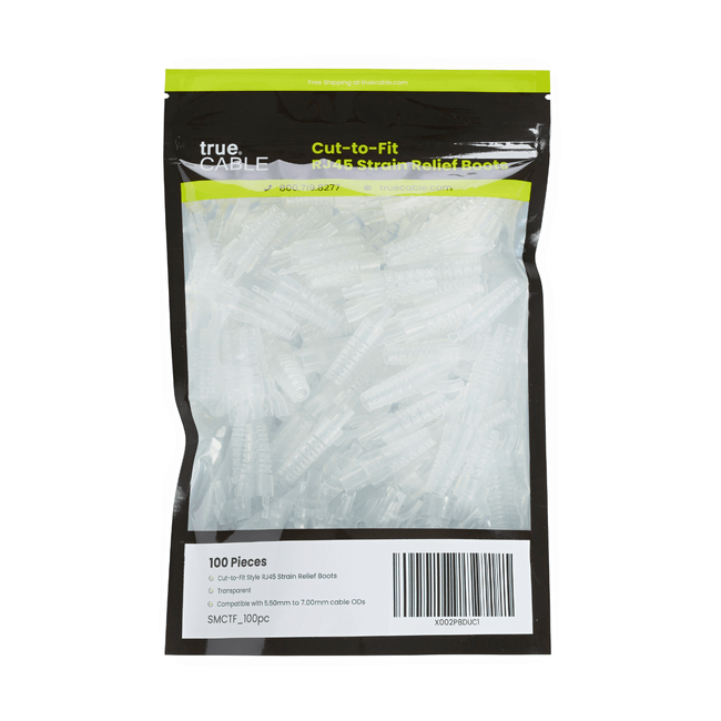Cut-to-Fit RJ45 Strain Relief Boot | Small | 100pc | Packaging