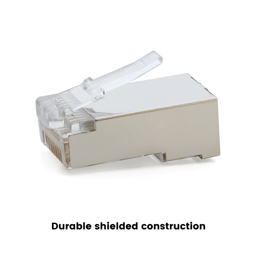 Cat5e Pass Through RJ45 Connectors | Shielded | 20pc | Shielded Construction