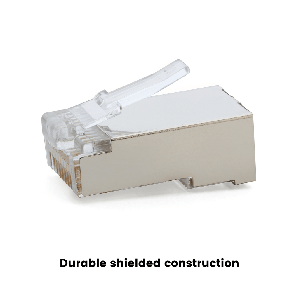 Cat5e Pass Through RJ45 Connectors | Shielded | 50pc | Shielded Construction