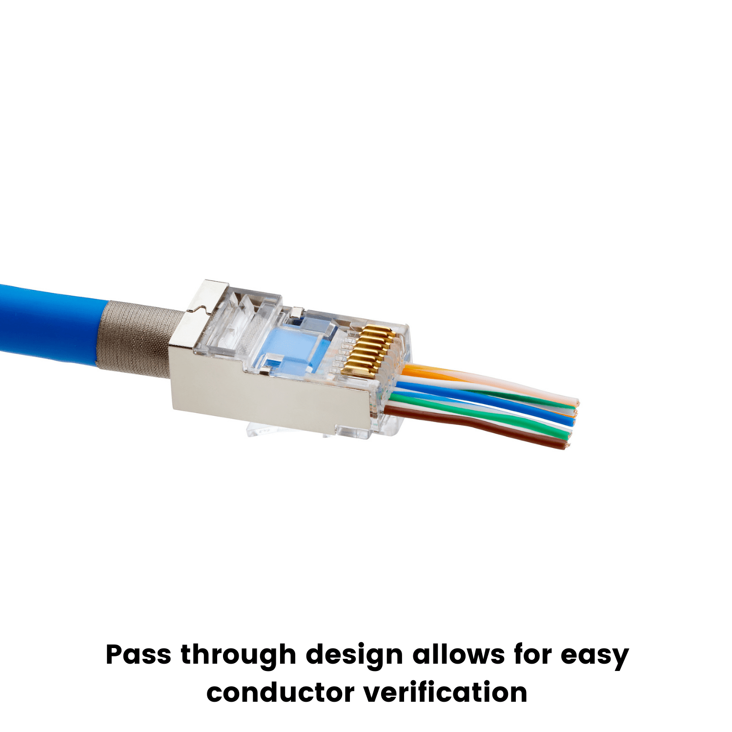 Cat5e Pass Through RJ45 Connectors | Shielded | 50pc | Pass Through Design