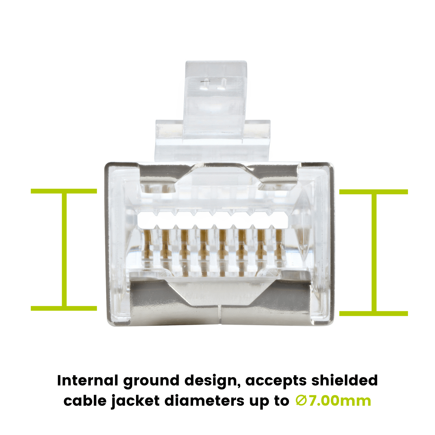 Cat5e Pass Through RJ45 Connectors | Shielded | 10pc | Internal Ground