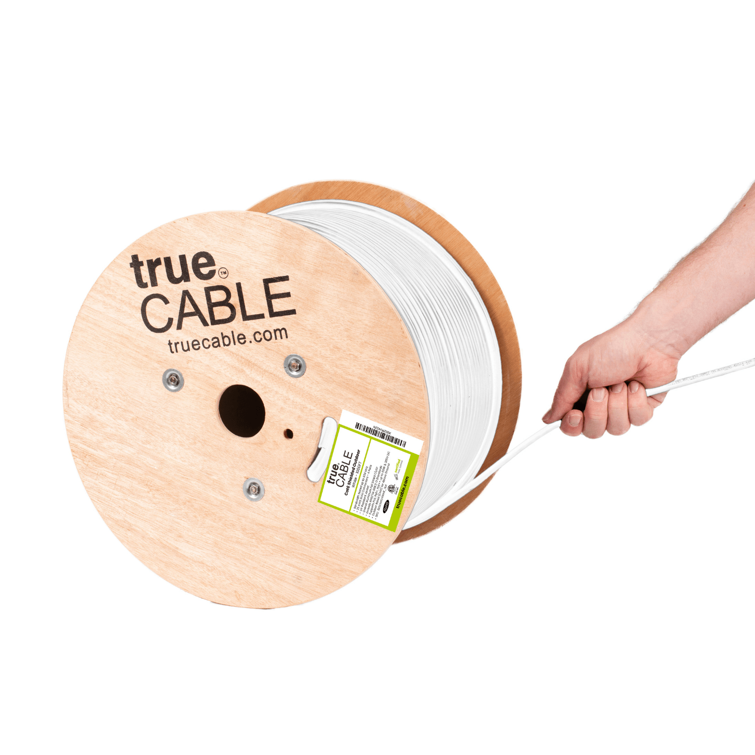 Cat6 Shielded Outdoor Cable White 1000ft trueCABLE 