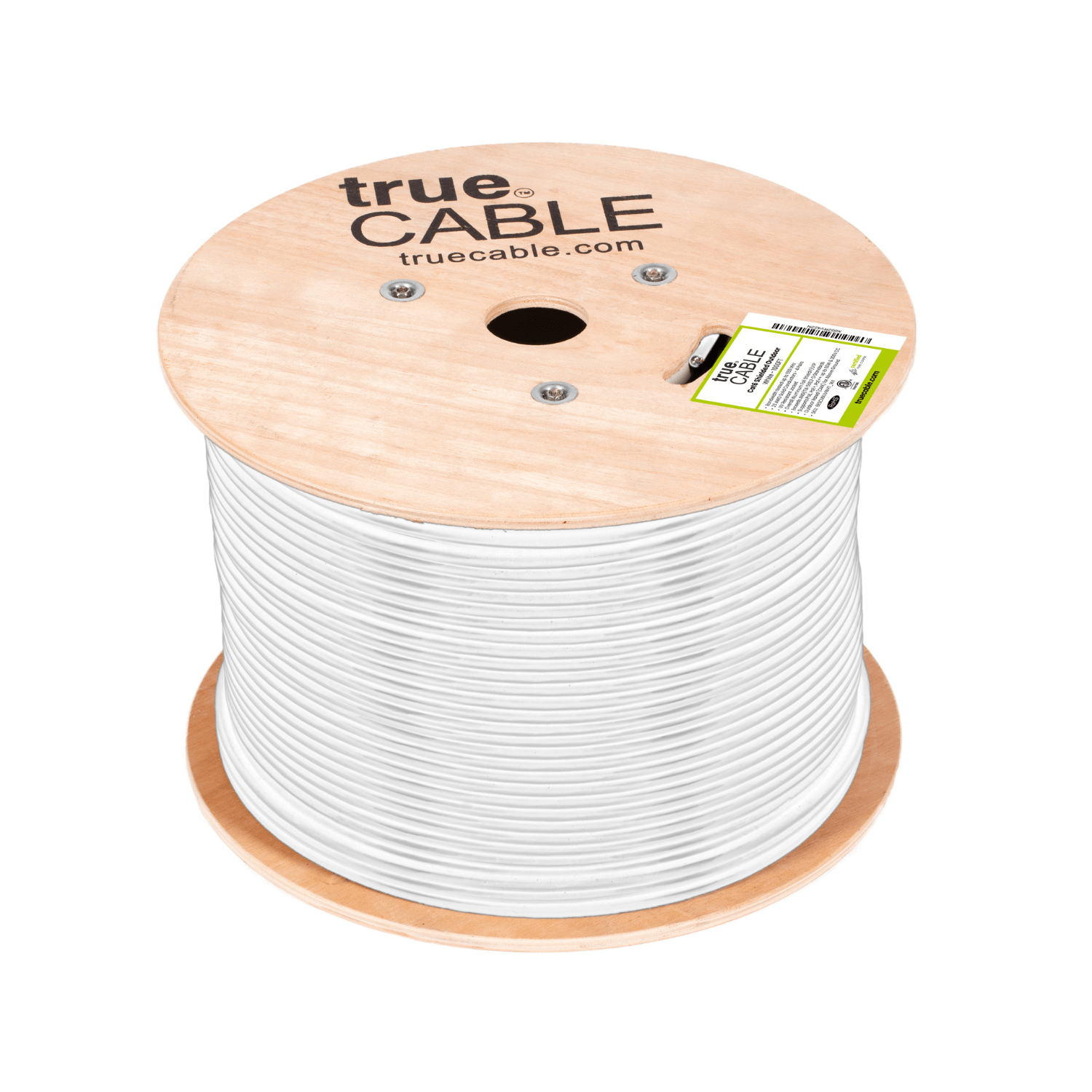 Cat6 Shielded Outdoor Cable White 1000ft trueCABLE 