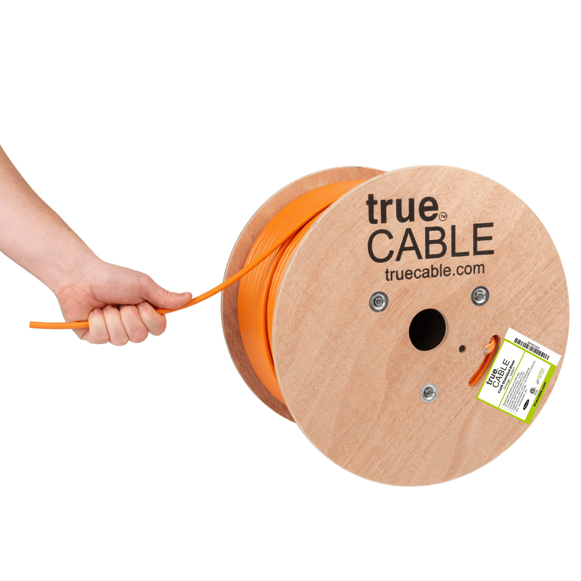 Cat6 Shielded Riser, Orange, 1000ft, Reel