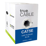 Cat5e Plenum Ethernet Cable Blue 1000ft trueCABLE Box Front
