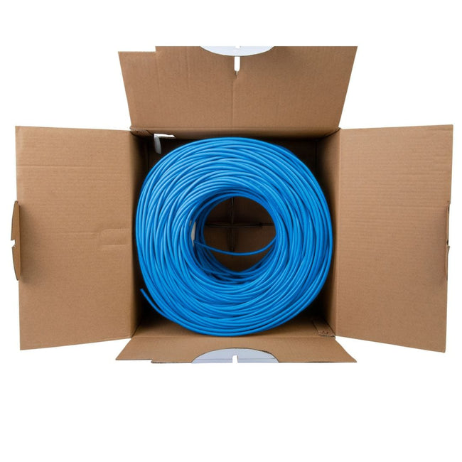 Cat5e Shielded Plenum Ethernet Cable Blue 1000ft trueCABLE Open Box