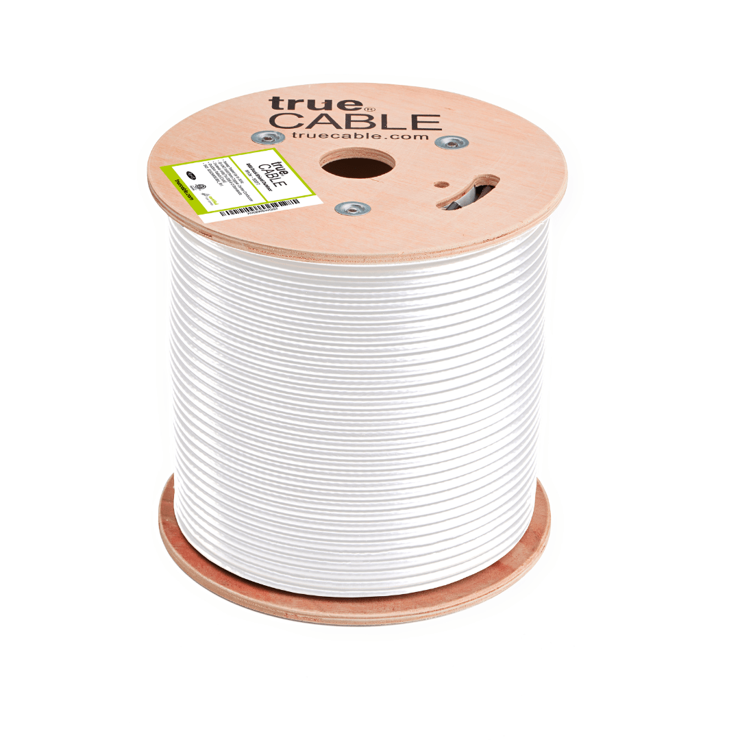 RG6 - Dual Shield - CCS - Ground wire - Coax Cable - White - 1000 FT