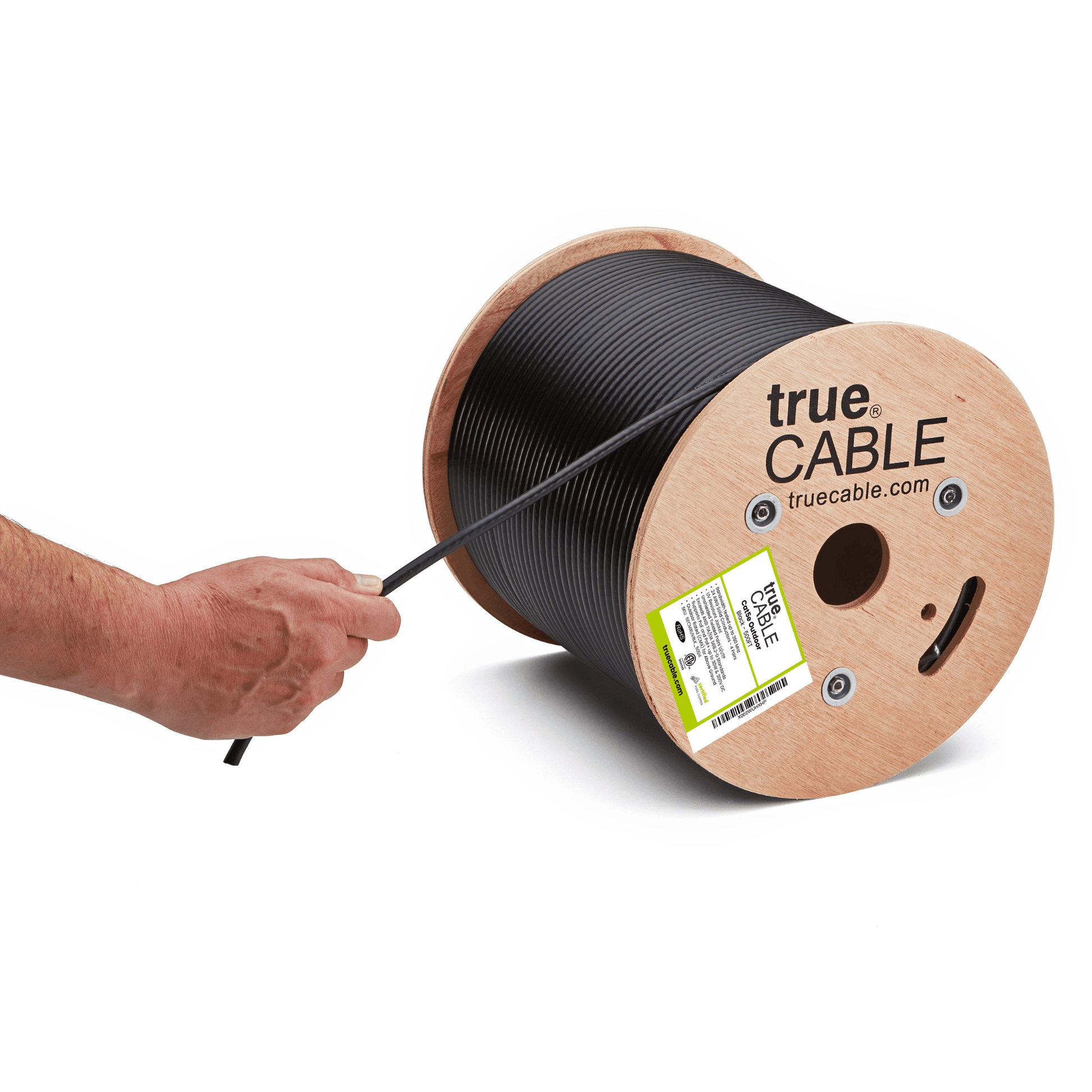 Cat5e unshielded outdoor ethernet cable, 500ft, black