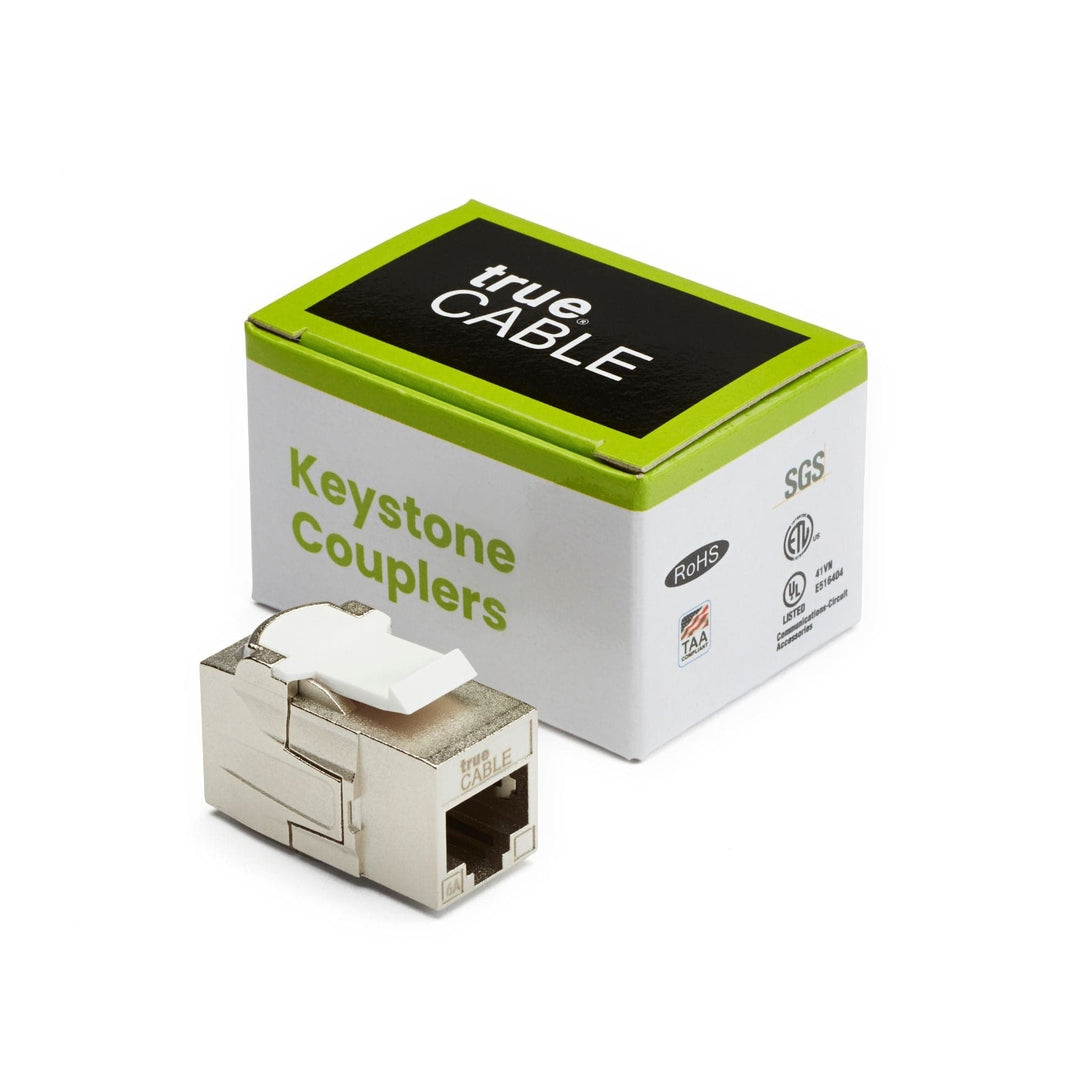Cat6A Keystone Jack Coupler | Shielded | 2pc | closed box