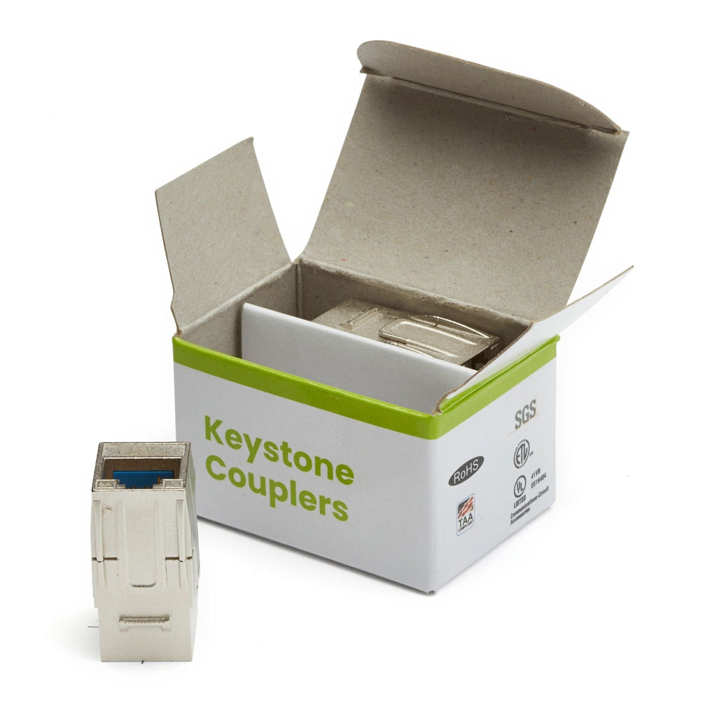 Cat6A Keystone Jack Coupler | Shielded | 2pc | open box