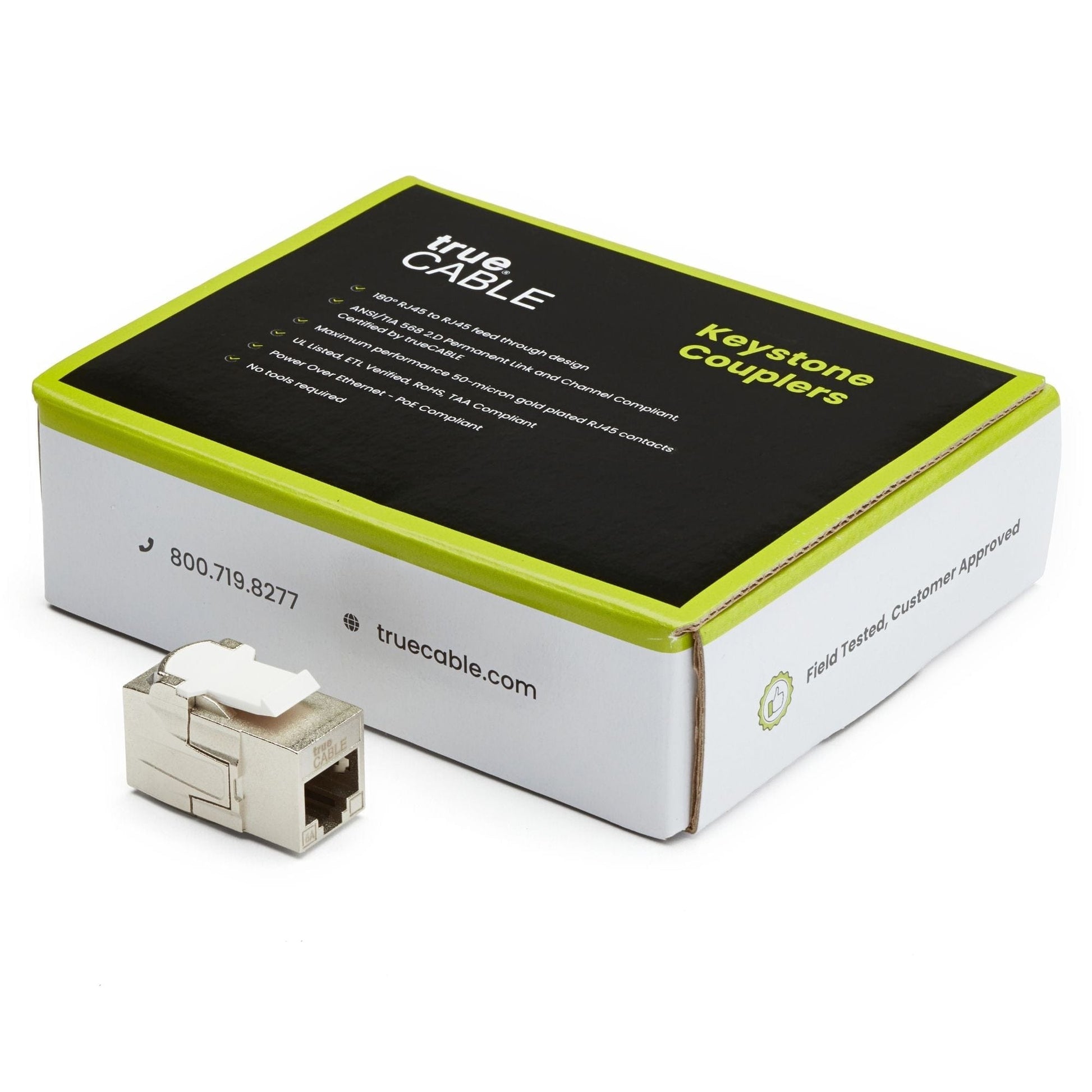 Cat6A Keystone Jack Coupler | Shielded | 12pc | closed box