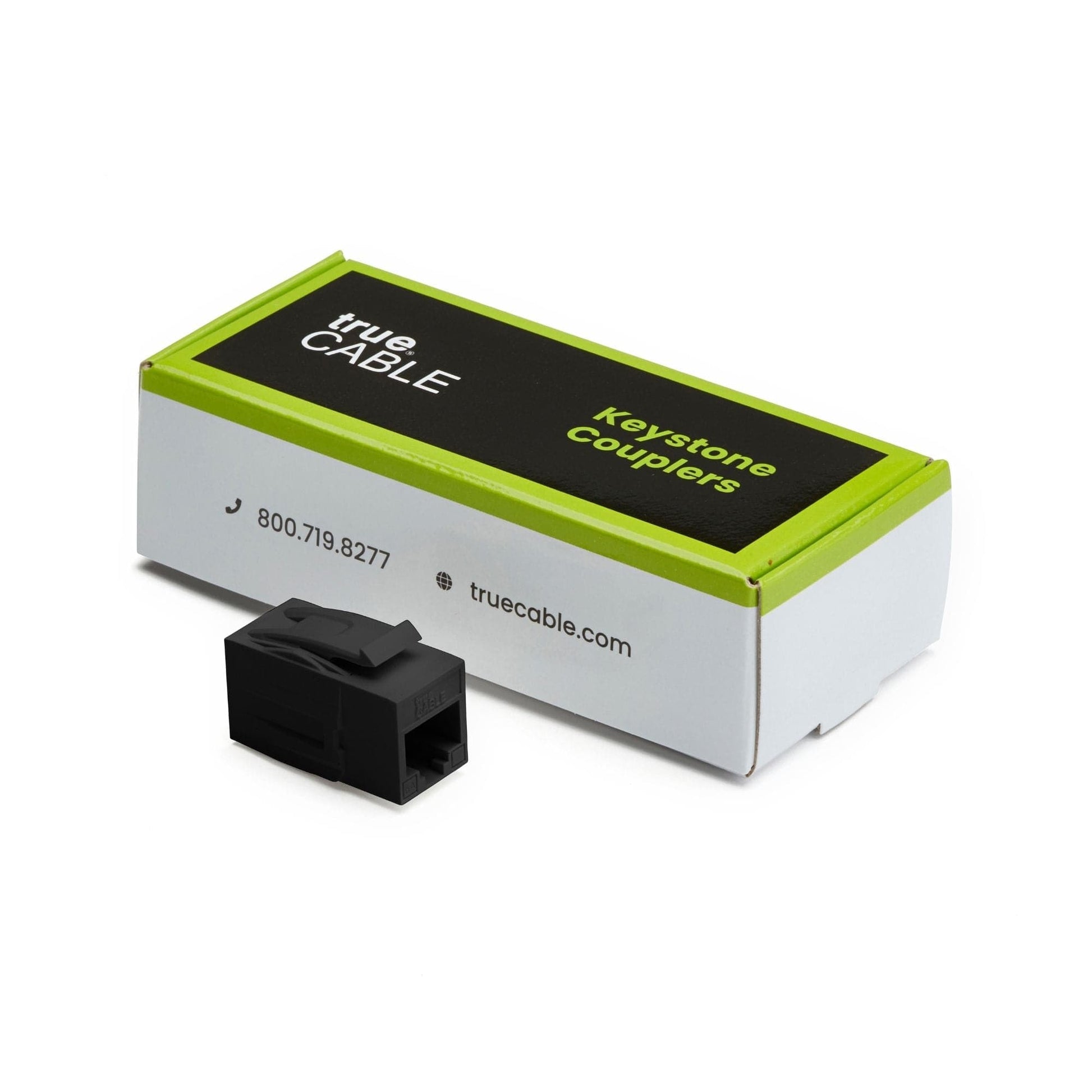 Cat6A Keystone Jack Couplers | Unshielded | 6 Piece | Black | closed box