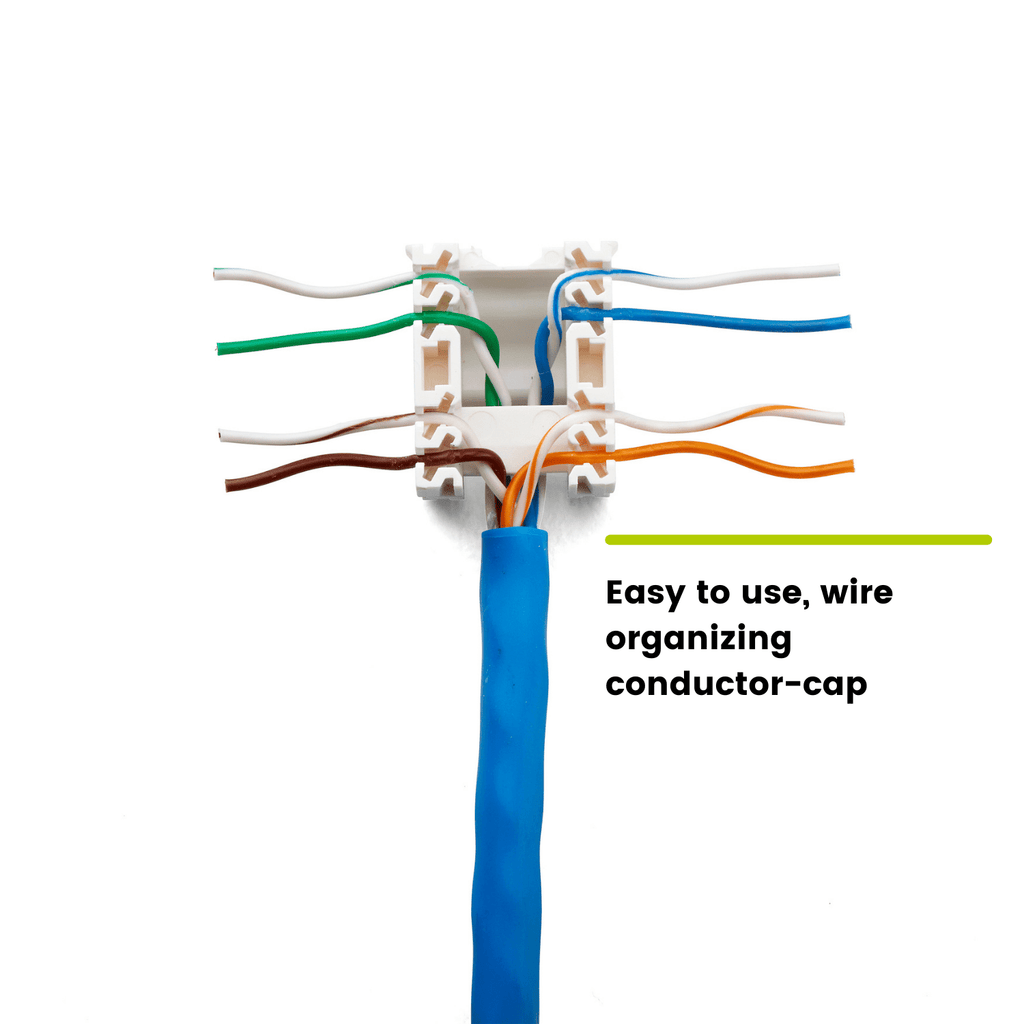 Cat6A Toolless Keystone Jack | Unshielded | 6pc | Blue