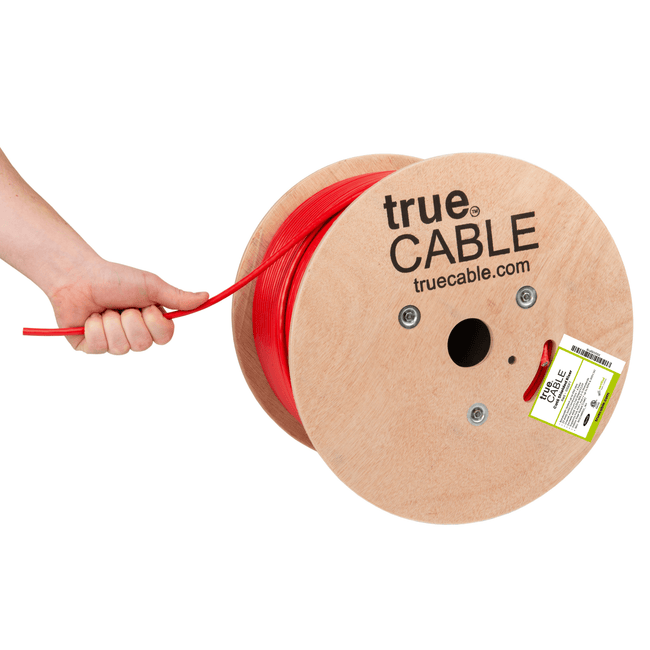 Cat6 Shielded Riser, Red, 1000ft, trueCABLE, Ethernet Cable