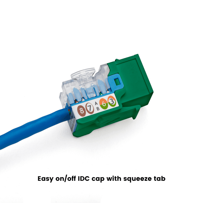 Cat5e Punch Down Keystone Jack | Unshielded | 24pc | Packaging | Green