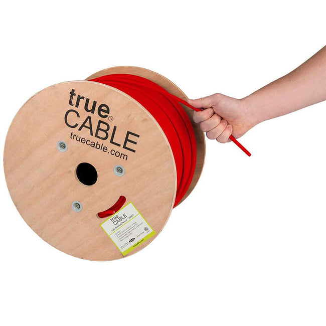 Cat6 Shielded Plenum Ethernet Cable Red 1000ft trueCABLE Hand Pulling