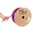 Cat6A Plenum Ethernet Cable Purple 1000ft trueCABLE Hand Pulling