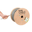 Cat6A Shielded Plenum Ethernet Cable Gray 1000ft trueCABLE Hand Pulling