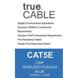 Cat5E Shielded Plenum Ethernet Cable Blue 1000ft trueCABLE Box Back